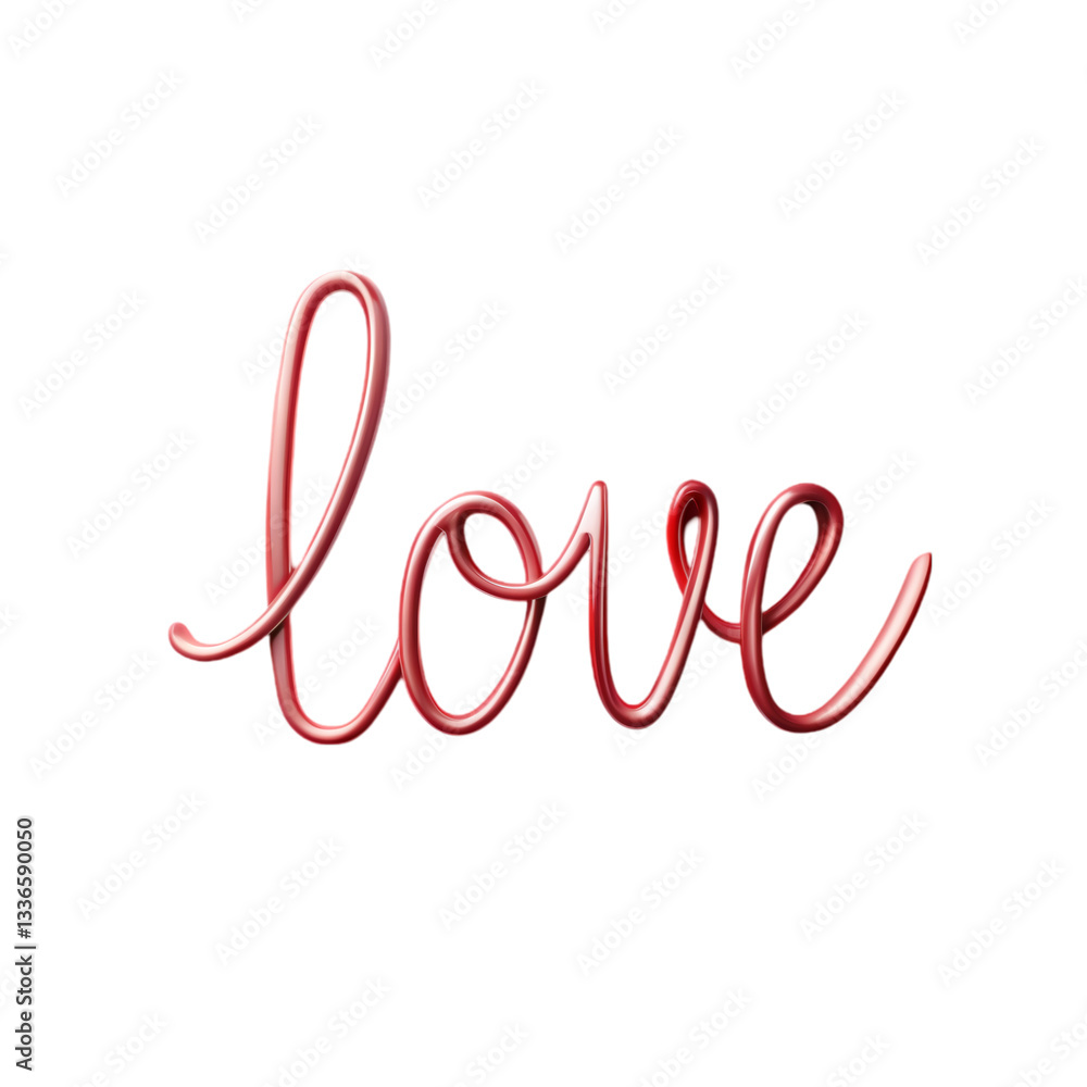 Red Love Script Typography Red Love Script Typography