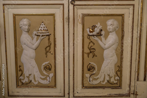 Obraz na płótnie detalhe pintura confeitaria barroca renascimento pintura arquitetura valencia espanha viagem europa cidade w salonie