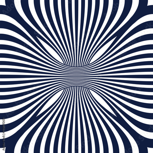 Linear geometric flowers seamless pattern, vector tiling abstract background of optical art lines curvy shapes look like flowers, elegant endless wallpaper.