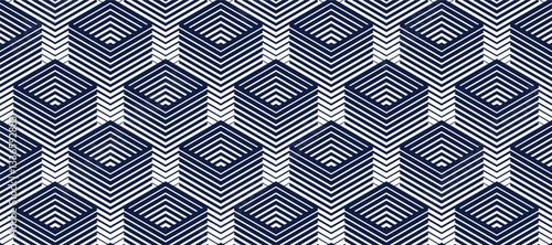 3D cubes seamless background, abstract tiling endless pattern with blocks, cubic optic construction wallpaper, surreal op art surface modular abstraction.