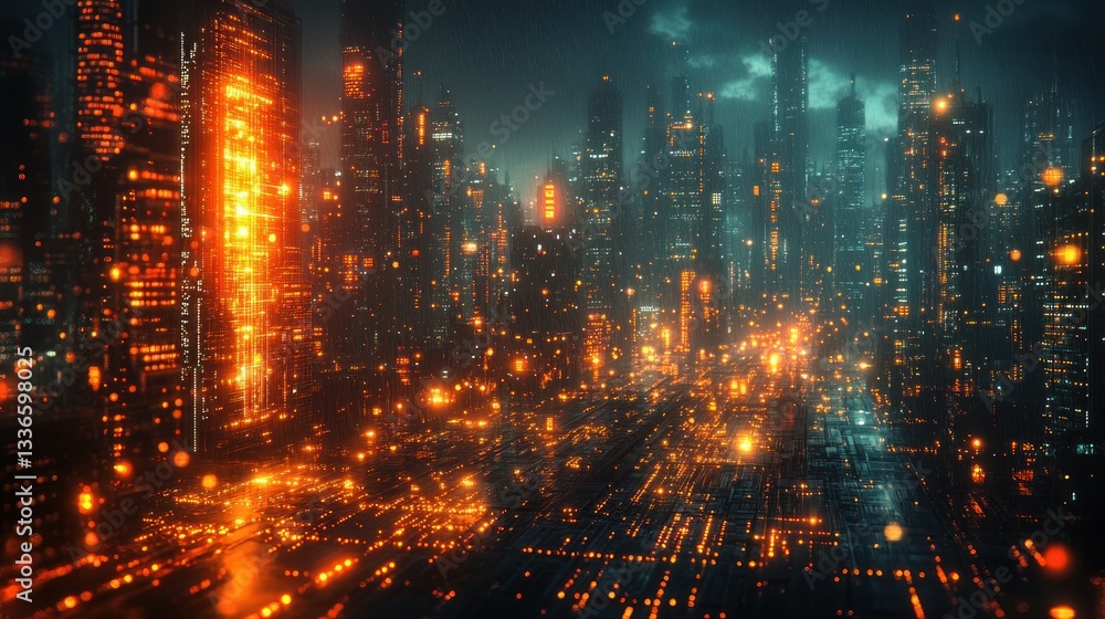 Cyberpunk Cityscape: A Futuristic Metropolis at Night Cyberpunk Cityscape: A Futuristic Metropolis at Night