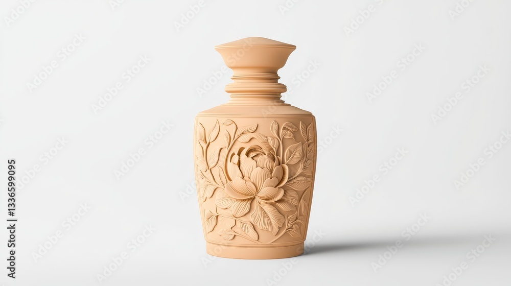 Decorative ceramic vase with intricate floral design and shape Decorative ceramic vase with intricate floral design and shape
