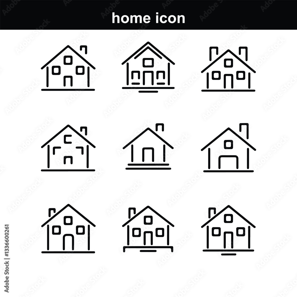 Collection home icons. House symbol. Set of real Home Line Icons. Editable Stroke. Pixel Perfect. For Mobile and Web. Contains such icons as Home, House, Real Estate, Family, Real Estate Web home fla Collection home icons. House symbol. Set of real Home Line Icons. Editable Stroke. Pixel Perfect. For Mobile and Web. Contains such icons as Home, House, Real Estate, Family, Real Estate Web home fla