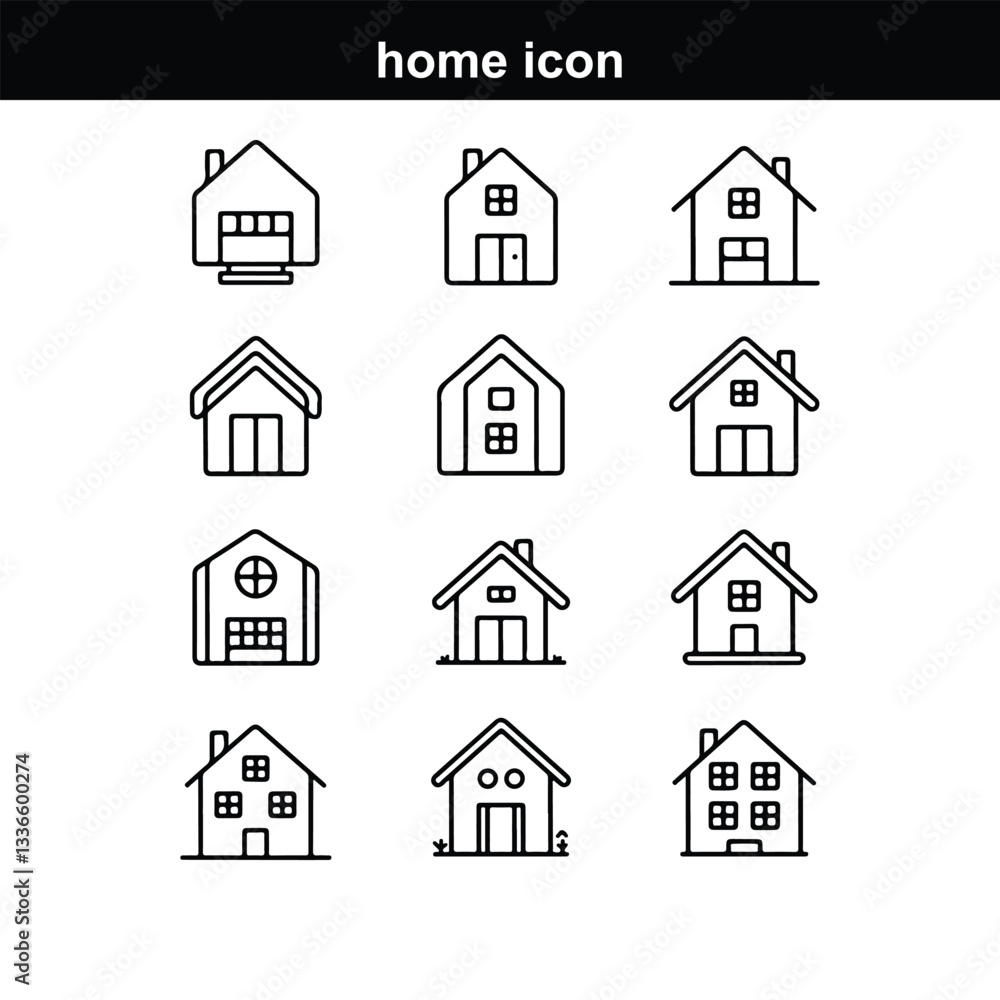 Collection home icons. House symbol. Set of real Home Line Icons. Editable Stroke. Pixel Perfect. For Mobile and Web. Contains such icons as Home, House, Real Estate, Family, Real Estate Web home fla Collection home icons. House symbol. Set of real Home Line Icons. Editable Stroke. Pixel Perfect. For Mobile and Web. Contains such icons as Home, House, Real Estate, Family, Real Estate Web home fla