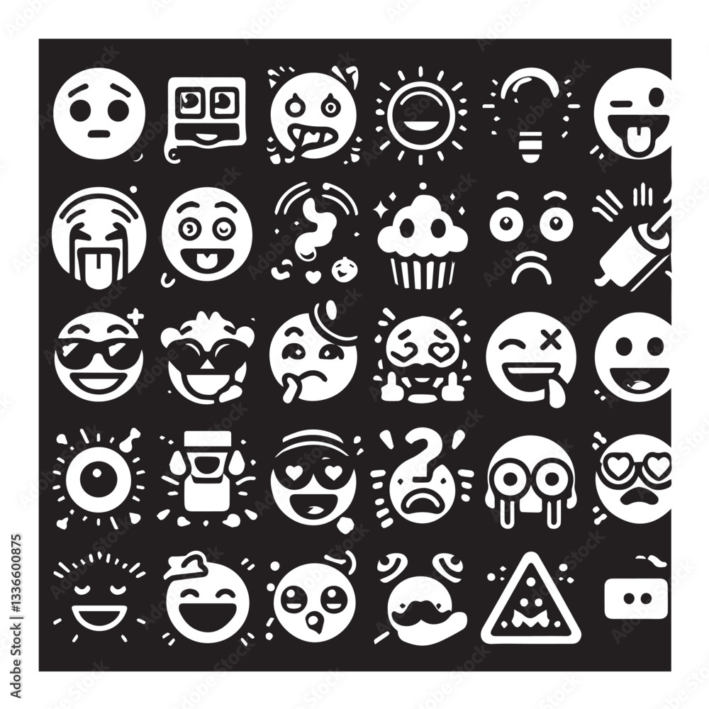 Mixed emoji set vector Mixed emoji set vector