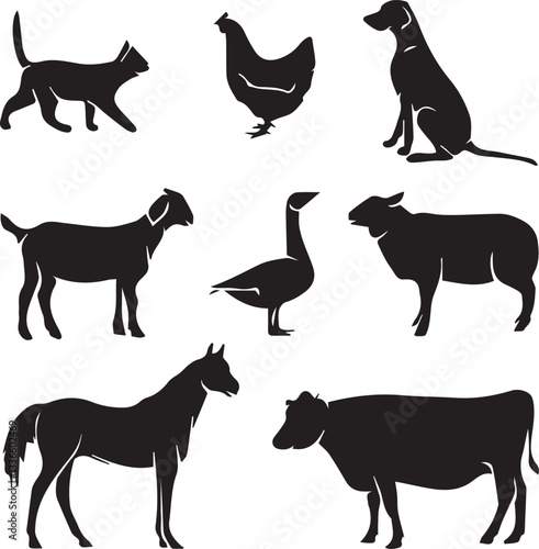 Wildlife animals vector set in natural habitat lion, tiger, elephant, zebra, giraffe, deer, bear, wolf, fox, monkey, leopard, eagle, owl, rhino, nature, safari, jungle, forest, exotic vector design