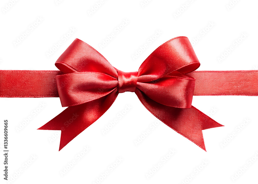 Fototapeta premium red ribbon with a bow clipart image on transparent background