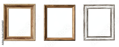 [Transparent Background PNG]Vintage Wooden Picture Frames Collection
