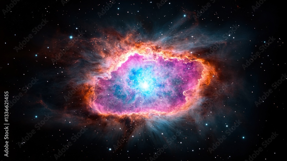 Obraz premium Cosmic nebula explosion in deep space