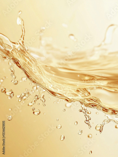 金色の水の背景　Generated image