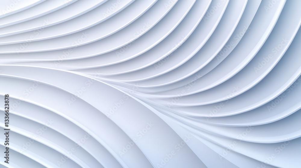 Obraz premium A serene abstract design featuring flowing white curves, creating a sense of depth and movement.