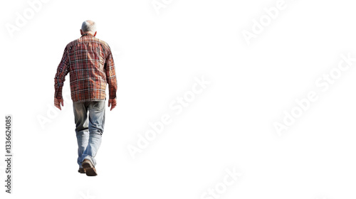 Wallpaper Mural Senior man walking away on transparent background Torontodigital.ca