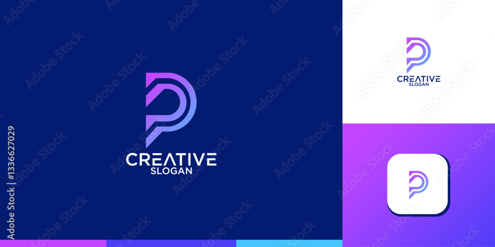 Letter P logo icon design template elements
Letter P logo icon design template elements