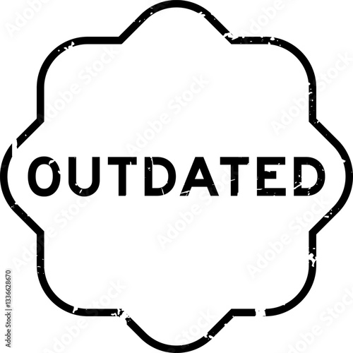 Grunge black outdated word rubber seal stamp on white background