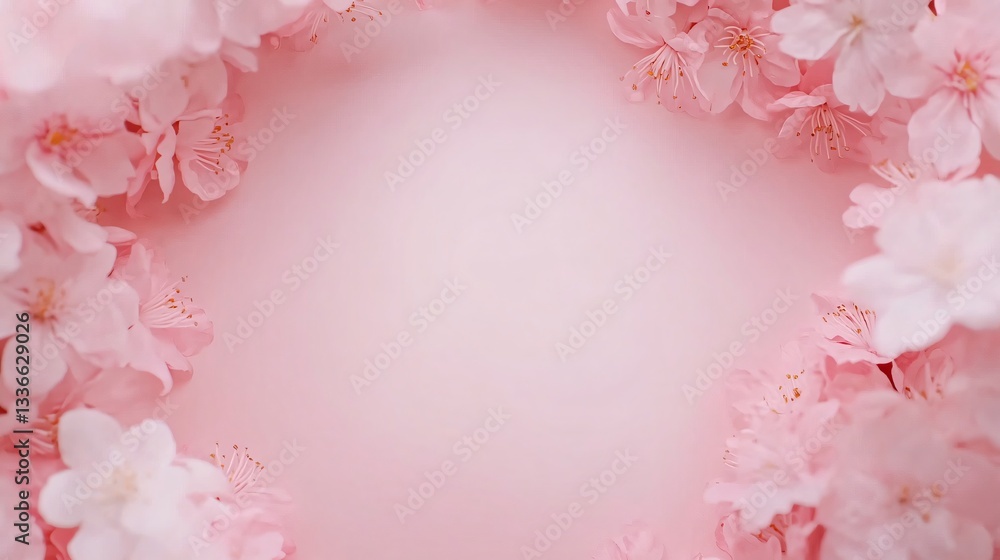 Soft pink floral background, delicate blossoms framing a blank space, perfect for invitations or romantic announcements. Soft pink floral background, delicate blossoms framing a blank space, perfect for invitations or romantic announcements.