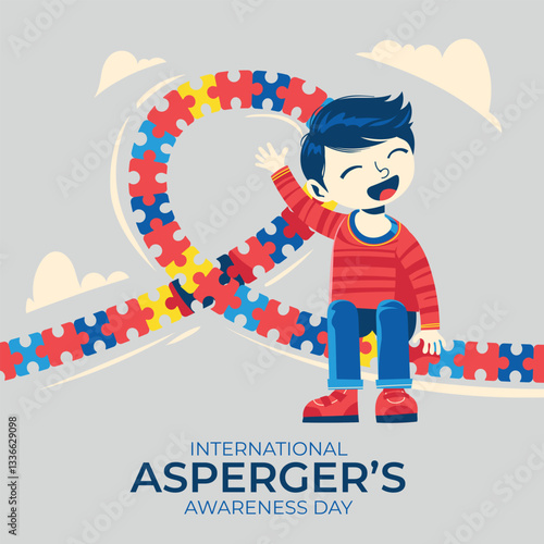 Vector illustration on the theme of World Autism awareness day observed each year on April 2nd