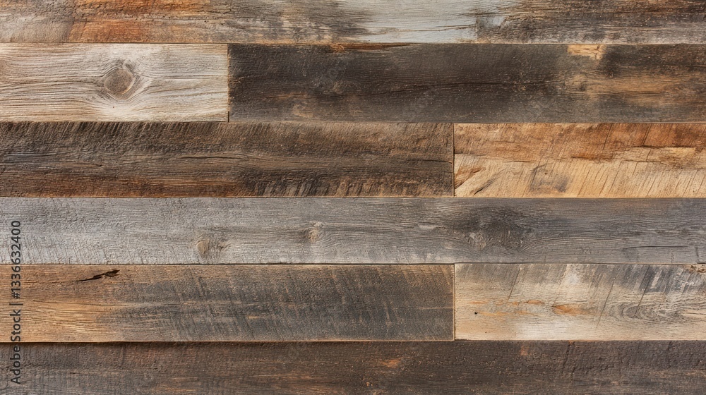 Naklejka premium Textured wooden wall panels showcasing natural grain variations