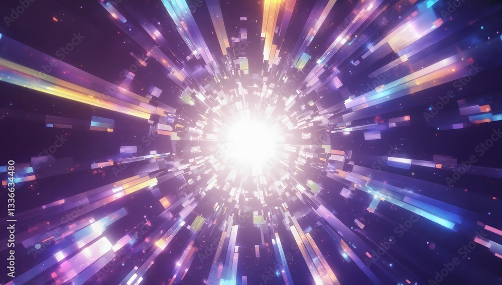 Naklejka premium Abstract background of holographic light and flare gradient