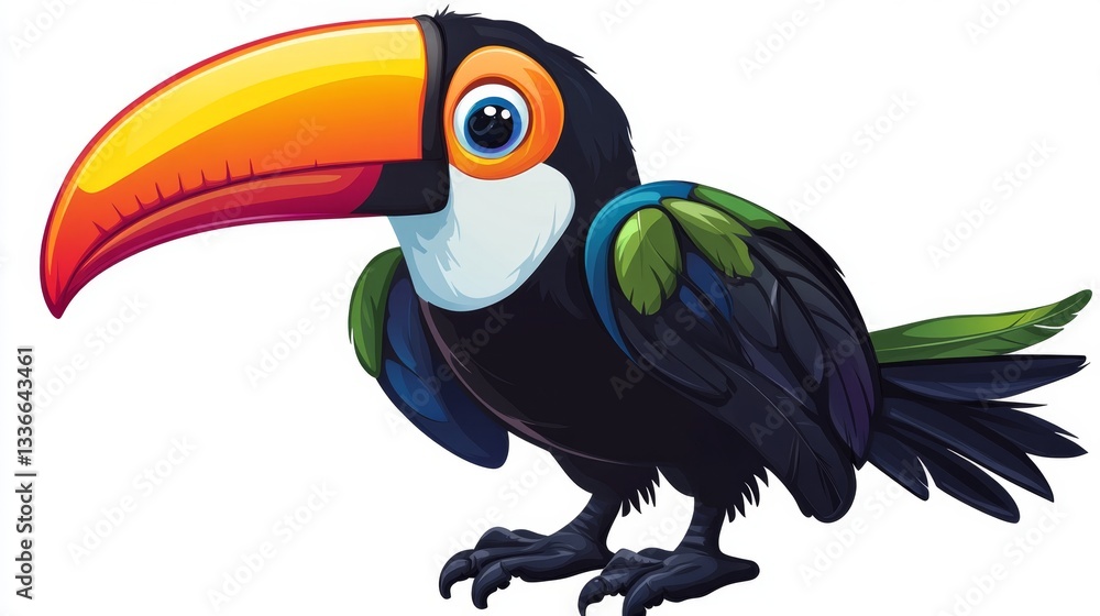 Fototapeta premium Vibrant toucan in tropical rainforest gigapixel photography wildlife nature close-up colorful beak