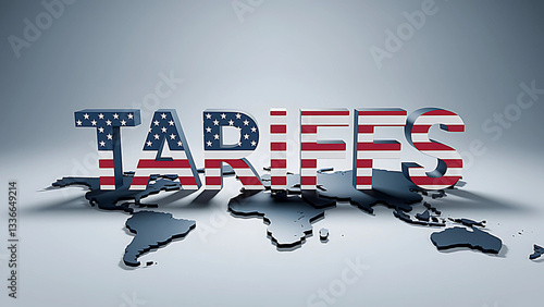 3D Trade Tariffs Concept – U.S. Economic Policy & Global Impact