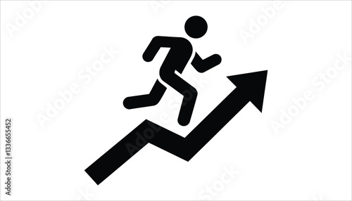 Success Growth Icon. Business Progress and Achievement Symbol.