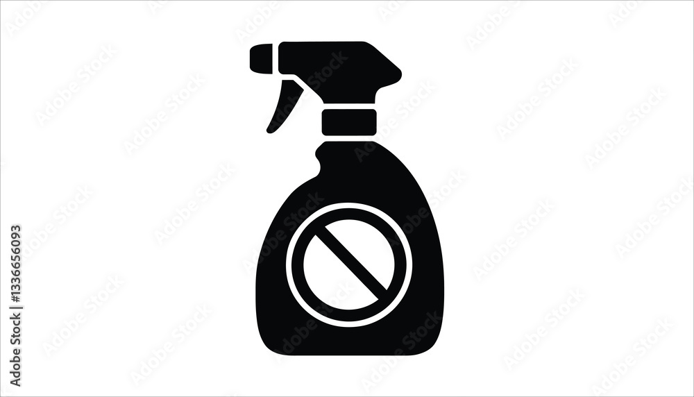 Obraz premium No Chemical Spray Bottle Icon. Toxic Free Cleaning Symbol Vector.
