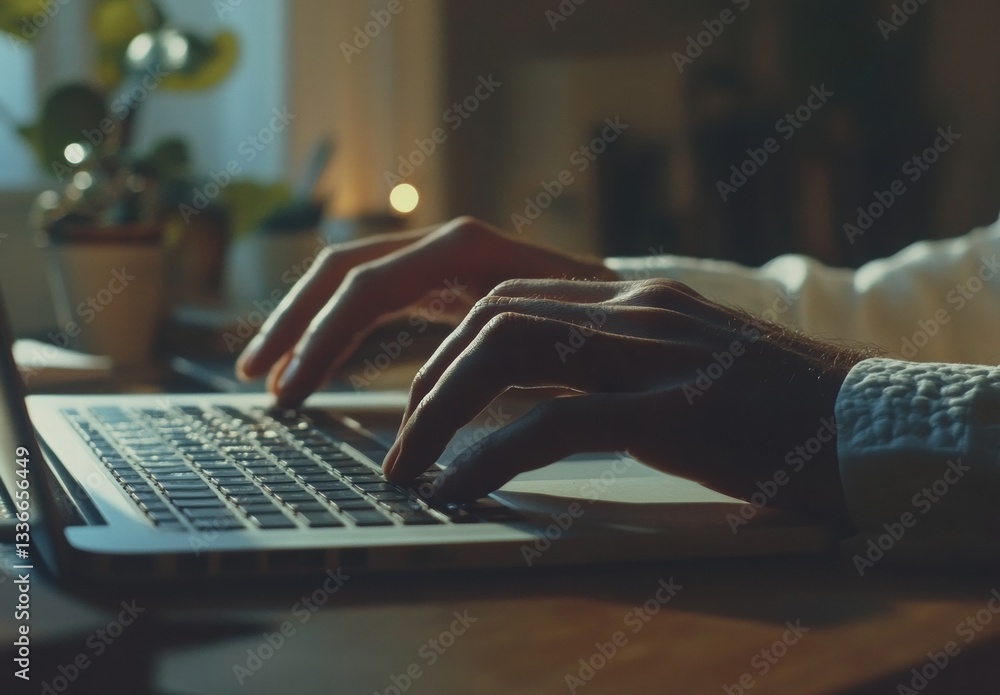 Obraz premium working on laptop