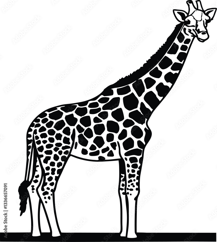 Naklejka premium giraffe isolated on white