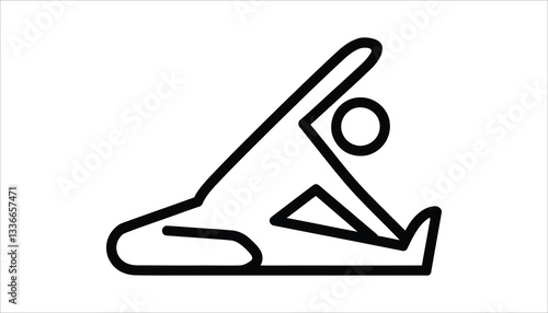 Yoga Stretching Icon. Fitness Exercise Pose Vector.