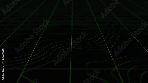 Abstract Green Topographic Map Animation Background