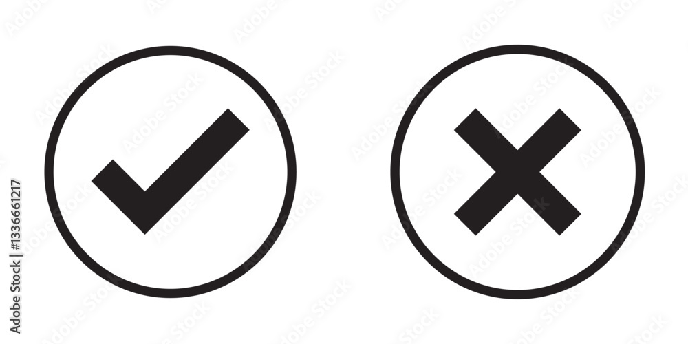 Check box tick mark icon set black button correct right wrong buttons or yes or no checkmark Check box tick mark icon set black button correct right wrong buttons or yes or no checkmark