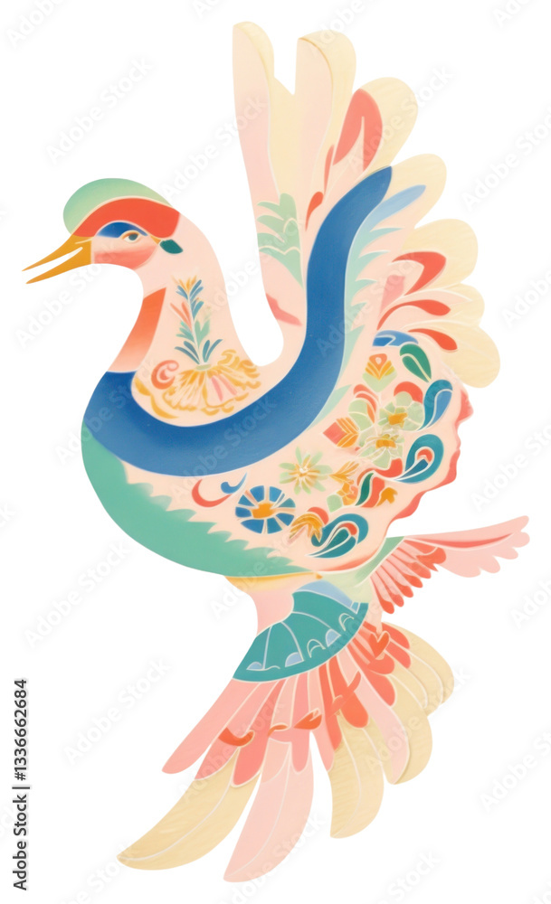 Fototapeta premium Colorful abstract bird illustration