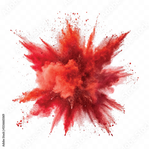 abstract 3d powder explosion in different colour style isolated white wide panorama background