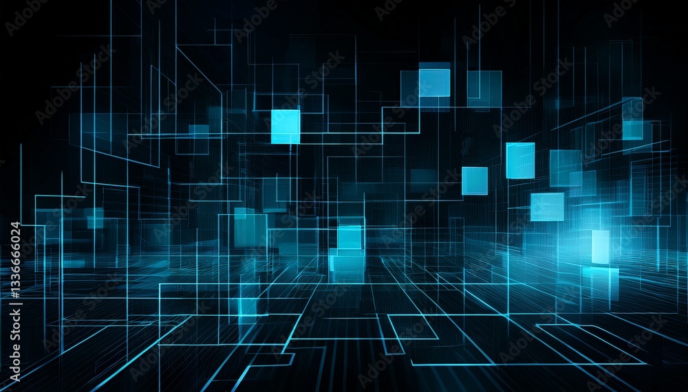 abstract digital business technology square shapes, technology concept background with copy space abstract digital business technology square shapes, technology concept background with copy space