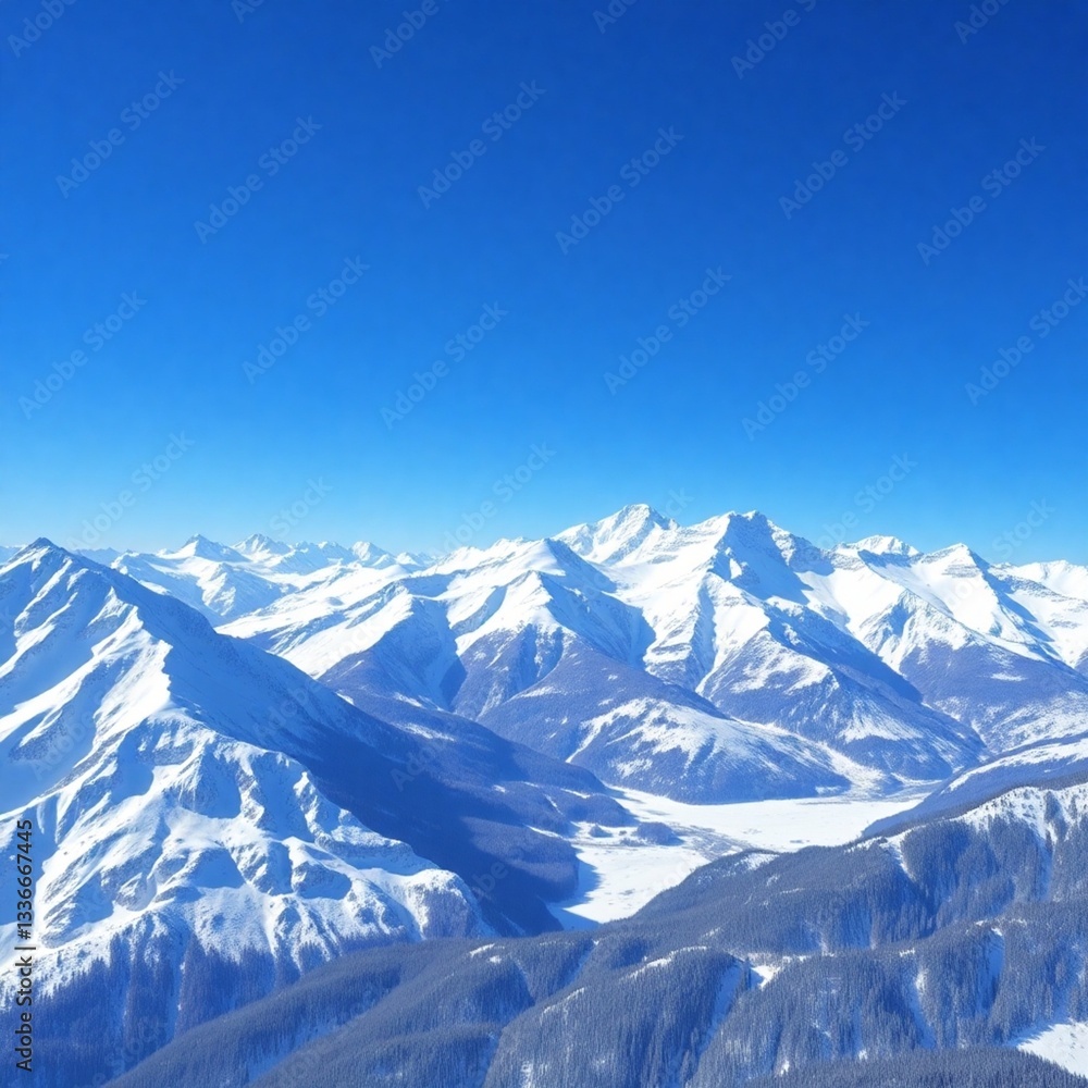 Obraz premium High-resolution commercial stock photo of Germany snow-capped Alps, clear blue sky, pristine landscape, professional quality, wide shot, cold color palette, breathtaking vista