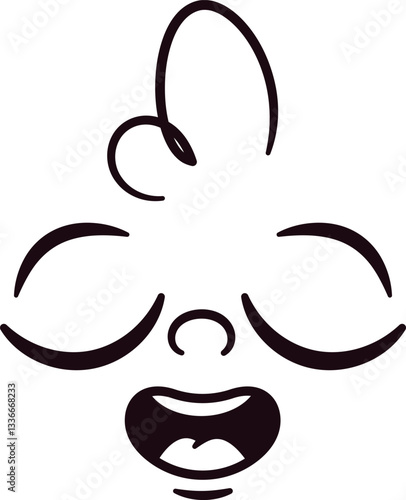 Expressive eyes and mouth vector illustration