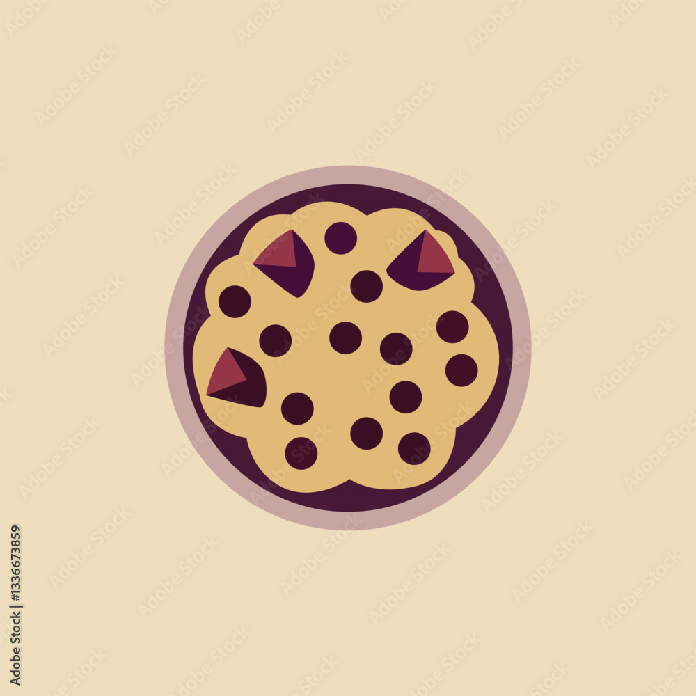 Fototapeta premium National Chocolate Chip minimal Vector design 
