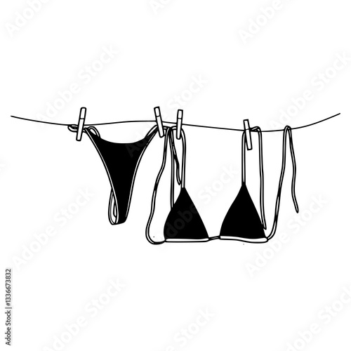 summer bikini hanging vector design