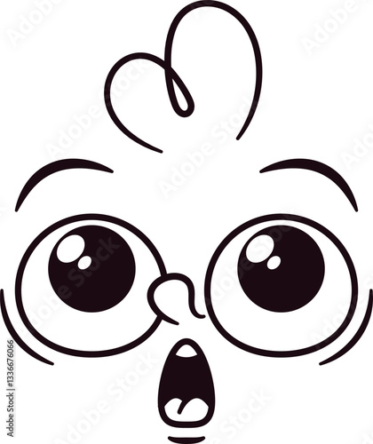 Shocked surprised comic face expression