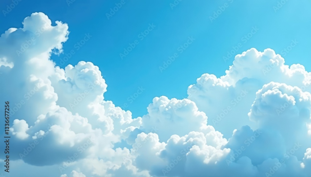 Light gray clouds scatter across a brilliant blue canvas, clouds, expansive, light gray