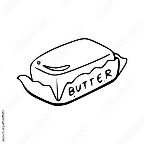 cartoon butter in wrapper illustration