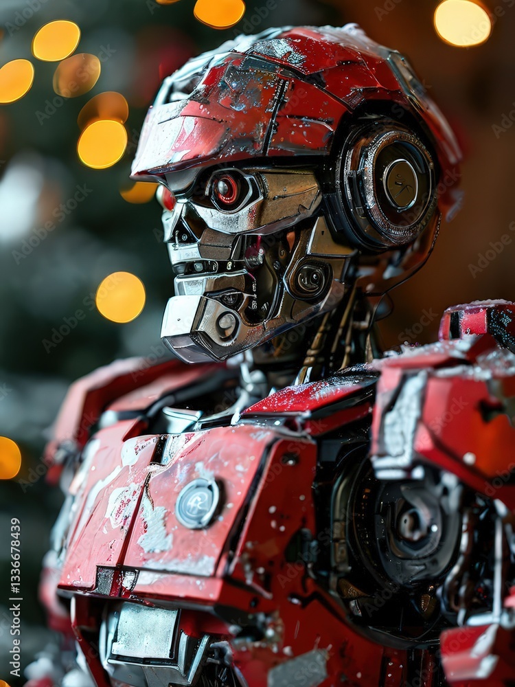 an AI Image Generator, Futuristic Robot Dressed as Santa Claus an AI Image Generator, Futuristic Robot Dressed as Santa Claus