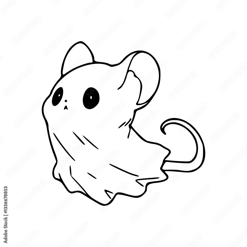 Obraz premium adorable boo mouse vector design