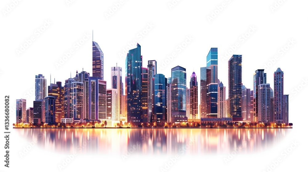 Fototapeta premium City architecture skyscrapers landscape.