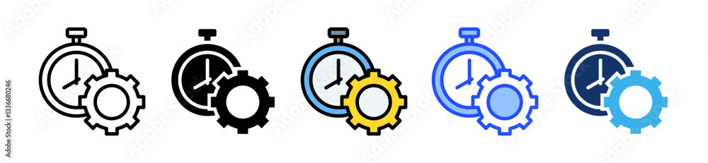 Work Efficiency Icon Set With Multiple Style Collection Work Efficiency Icon Set With Multiple Style Collection