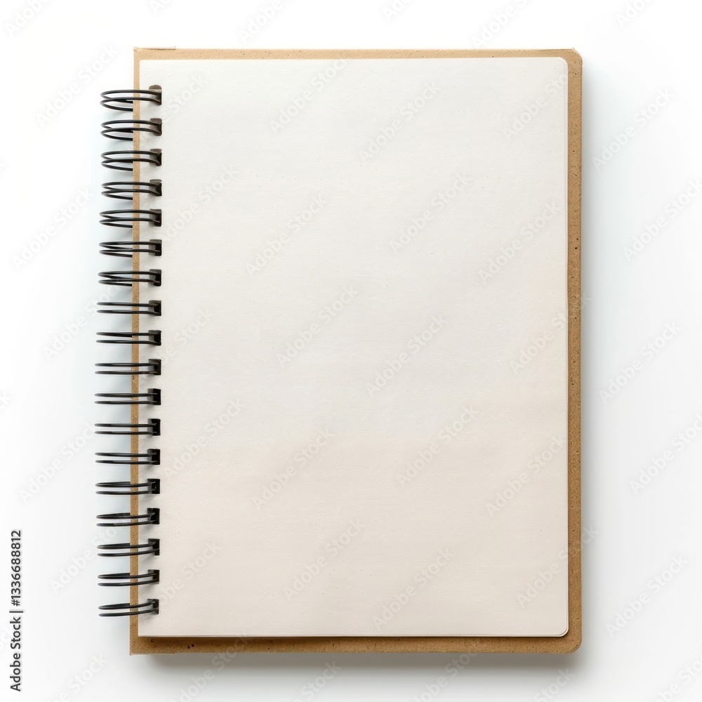 Blank spiral notebook on white Blank spiral notebook on white