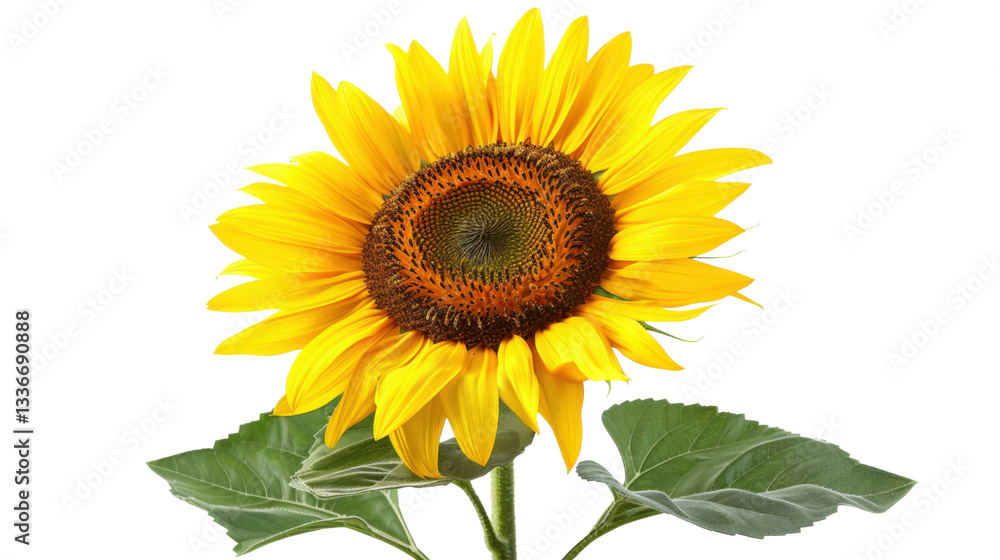 Sunflower blooming with transparent background showing its beauty Sunflower blooming with transparent background showing its beauty