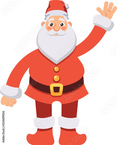 Santa Clause waving hand greeting