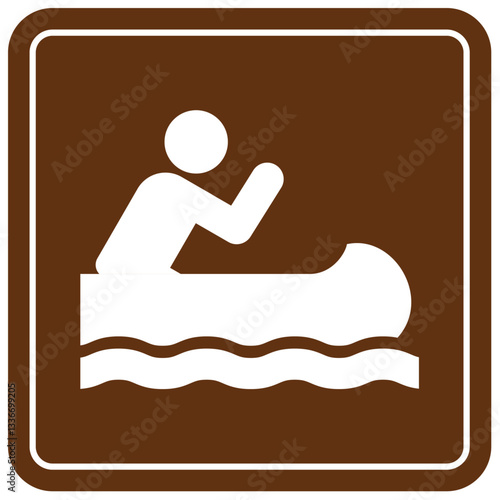 Campground sign for water recreation kanoeing