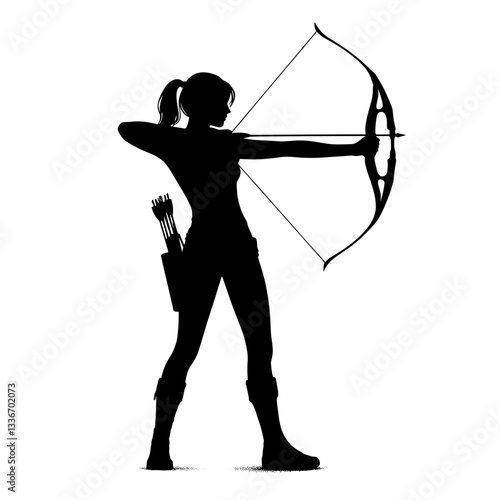Archer Drawing Bow Silhouette
